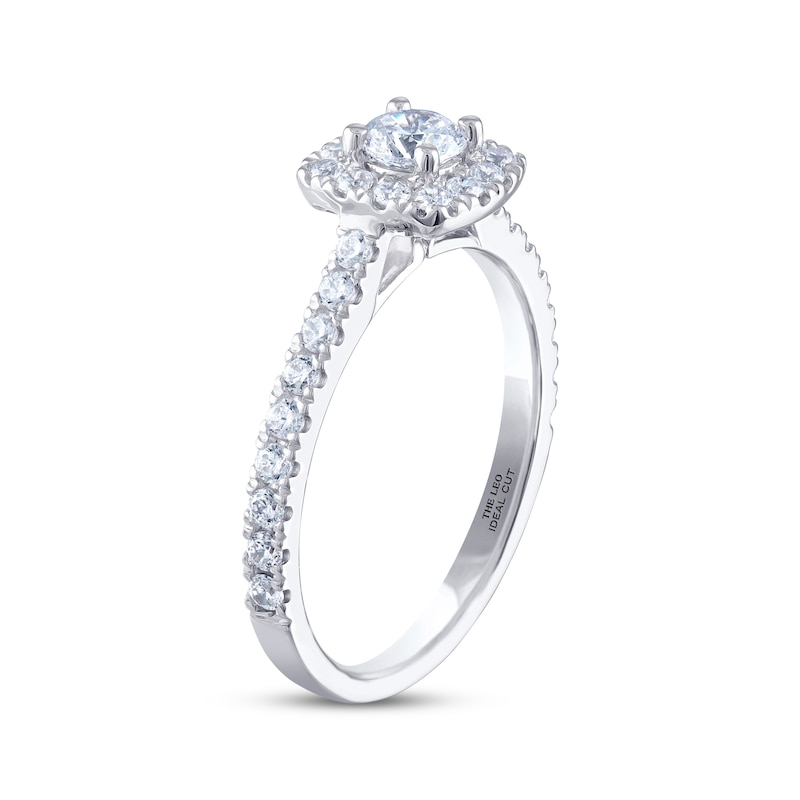Main Image 2 of Previously Owned THE LEO Ideal Cut Diamond Engagement Ring 3/4 ct tw Round-cut 14K White Gold