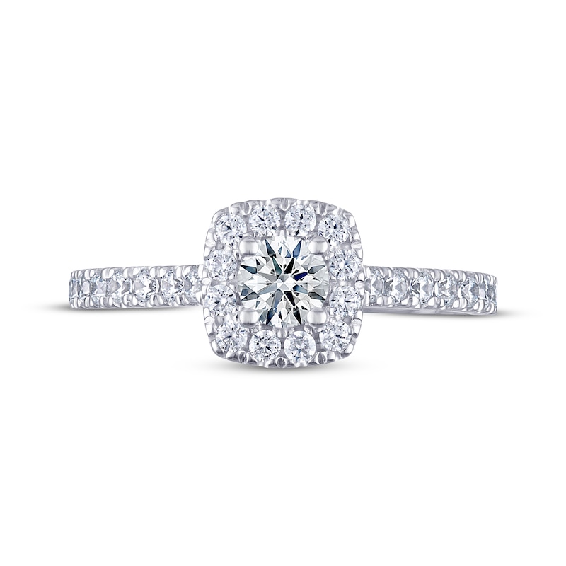 Main Image 3 of Previously Owned THE LEO Ideal Cut Diamond Engagement Ring 3/4 ct tw Round-cut 14K White Gold