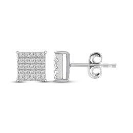 Previously Owned Princess-Cut Diamond Earrings 1/2 ct tw 10K White Gold