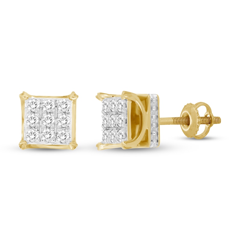 Main Image 1 of Previously Owned Men's Diamond Stud Earrings 1/4 ct tw 10K Yellow Gold