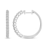 Thumbnail Image 1 of Previously Owned Diamond Hoop Earrings 1/10 ct tw Round-cut Sterling Silver