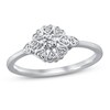 Thumbnail Image 1 of Previously Owned Diamond Heart Halo Ring 1/10 ct tw Round-Cut Sterling Silver
