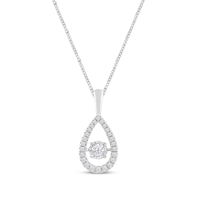 Previously Owned Unstoppable Love Diamond Pear Necklace 1/2 ct tw Round-cut 10K White Gold 19"