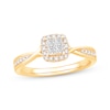 Thumbnail Image 1 of Now + Forever Princess-Cut Quad Diamond Engagement Ring 1/3 ct tw 10K Yellow Gold