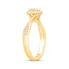 Thumbnail Image 2 of Now + Forever Princess-Cut Quad Diamond Engagement Ring 1/3 ct tw 10K Yellow Gold