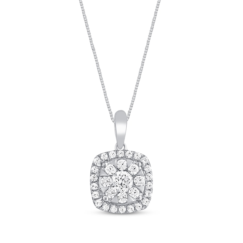 Main Image 1 of Previously Owned Diamond Necklace 1/2 ct tw 10K White Gold 18&quot;