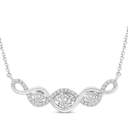 Previously Owned Diamond Fashion Necklace 1/4 ct tw Round-cut 10K White Gold 18"