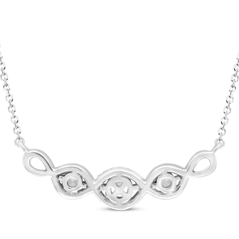 Main Image 4 of Previously Owned Diamond Fashion Necklace 1/4 ct tw Round-cut 10K White Gold 18&quot;