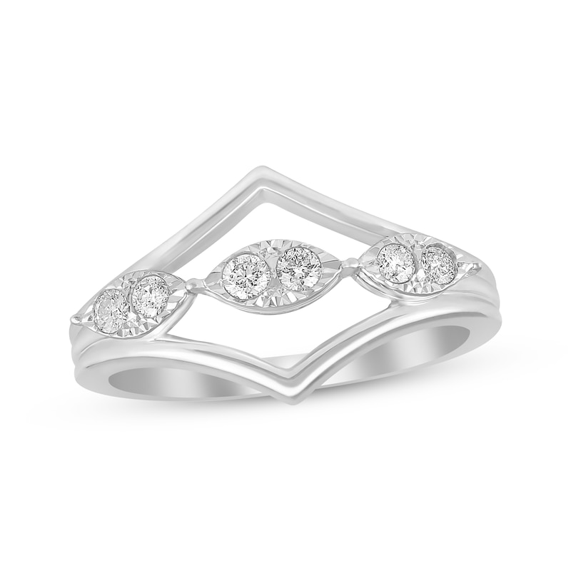 Main Image 1 of Previously Owned Diamond Geometric Ring 1/5 ct tw Round-cut 10K White Gold