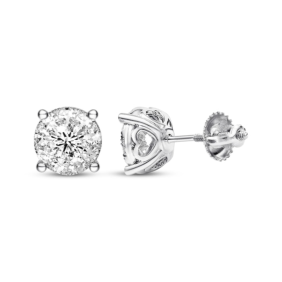 Previously Owned Diamond Earrings 1-1/5 ct tw Round-cut 14K White Gold