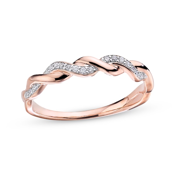 Previously Owned Diamond Anniversary Band 1/10 ct tw Round-cut 10K Rose Gold