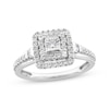 Thumbnail Image 1 of Previously Owned Diamond Engagement Ring 3/8 ct tw Round & Baguette-cut 10K White Gold