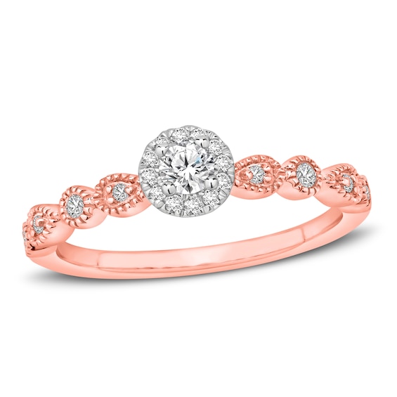 Previously Owned Diamond Engagement Ring 1/4 ct tw Round-cut 10K Two-Tone Gold