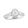 Thumbnail Image 1 of Previously Owned Three Stone Diamond Engagement Ring 1 ct tw Oval, Pear & Round-cut 14K White Gold
