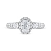 Previously Owned Three Stone Diamond Engagement Ring 1 ct tw Oval, Pear & Round-cut 14K White Gold