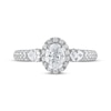 Thumbnail Image 3 of Previously Owned Three Stone Diamond Engagement Ring 1 ct tw Oval, Pear & Round-cut 14K White Gold