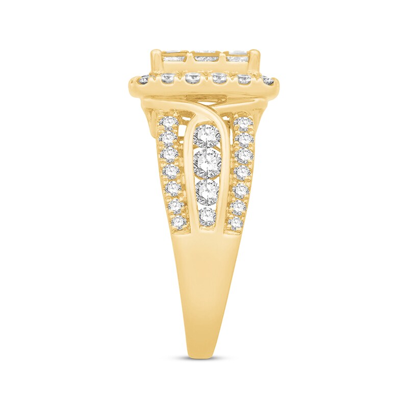 Main Image 2 of Previously Owned Diamond Engagement Ring 2-5/8 ct tw Princess & Round-cut 14K Yellow Gold