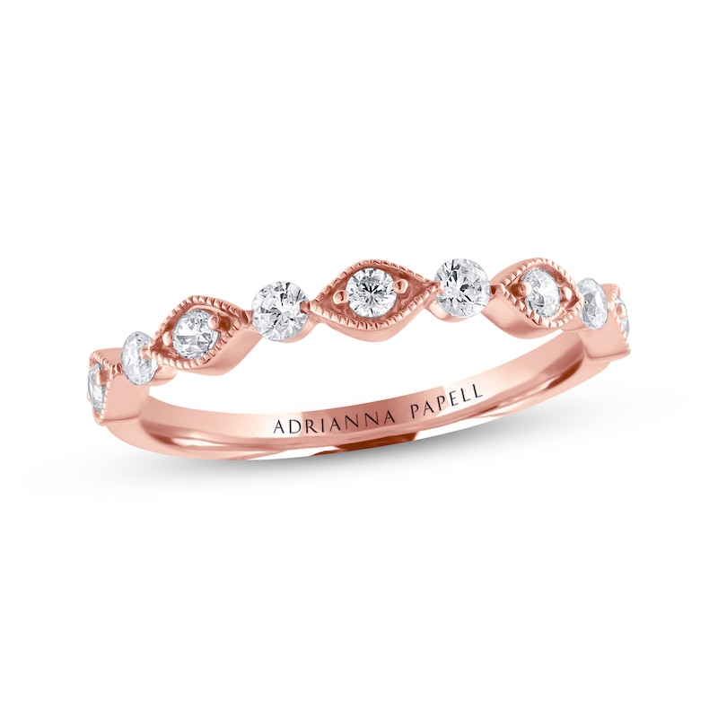 Main Image 1 of Previously Owned Adrianna Papell Diamond Anniversary Band 1/3 ct tw Round-cut 14K Rose Gold