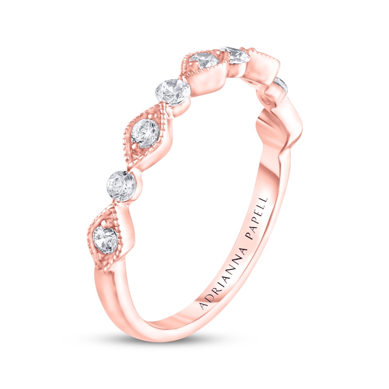 Main Image 2 of Previously Owned Adrianna Papell Diamond Anniversary Band 1/3 ct tw Round-cut 14K Rose Gold