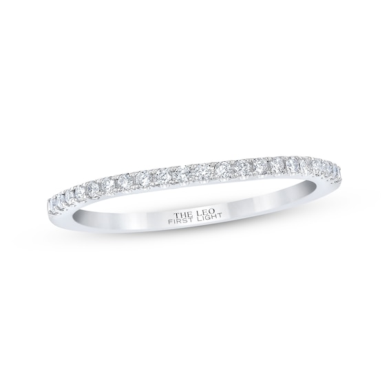 Previously Owned THE LEO First Light Diamond Wedding Band 1/8 ct tw 14K White Gold