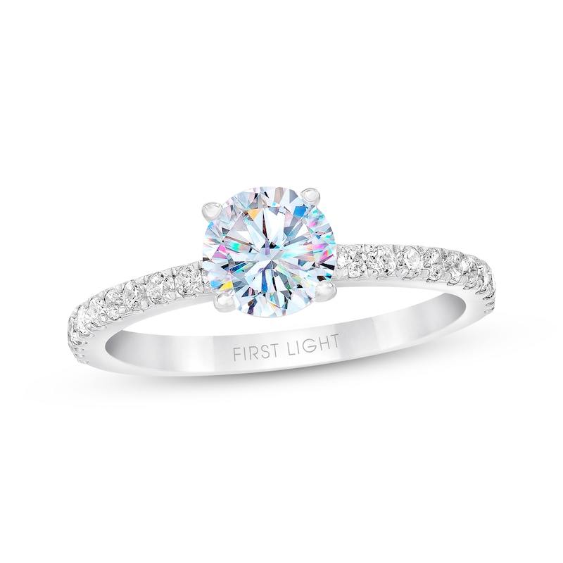 Previously Owned THE LEO First Light Diamond Engagement Ring 5/8 ct tw Round-cut 14K White Gold