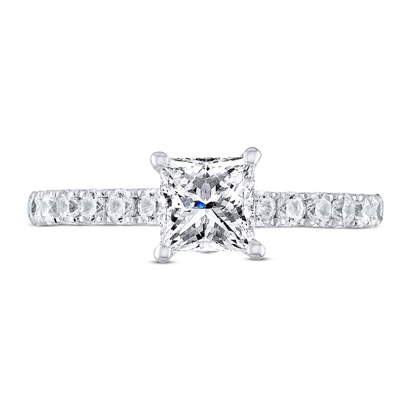 Main Image 2 of Previously Owned THE LEO Diamond Engagement Ring 1-3/8 ct tw Princess/Round 14K White Gold