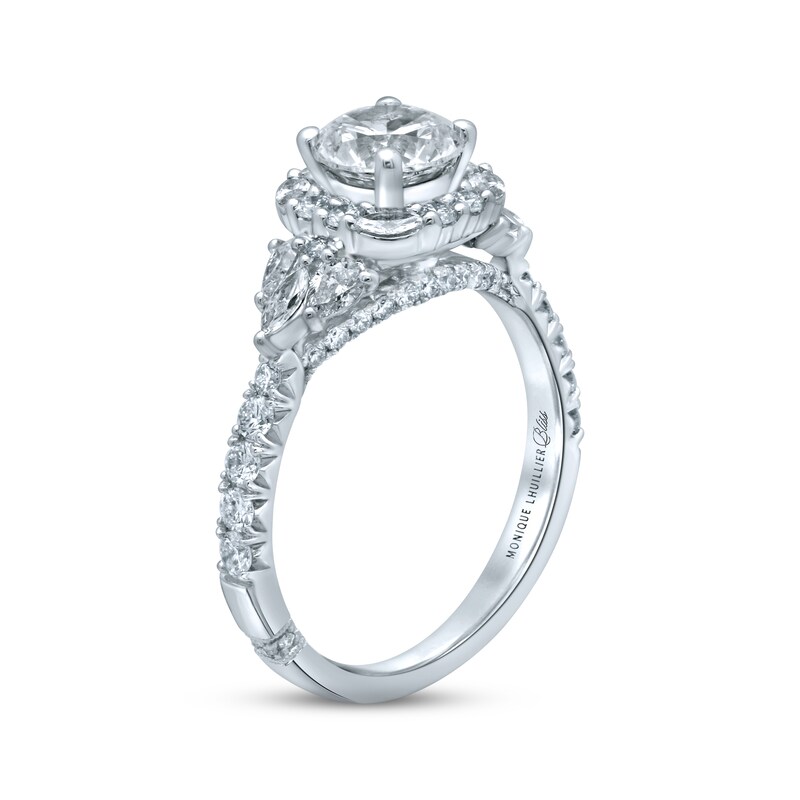 Main Image 2 of Previously Owned Monique Lhuillier Bliss Diamond Engagement Ring 1-7/8 ct tw Round, Marquise & Pear-Shaped 18K White Gold