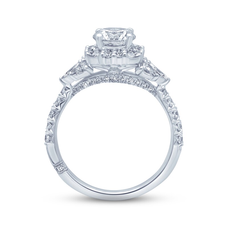 Main Image 3 of Previously Owned Monique Lhuillier Bliss Diamond Engagement Ring 1-7/8 ct tw Round, Marquise & Pear-Shaped 18K White Gold