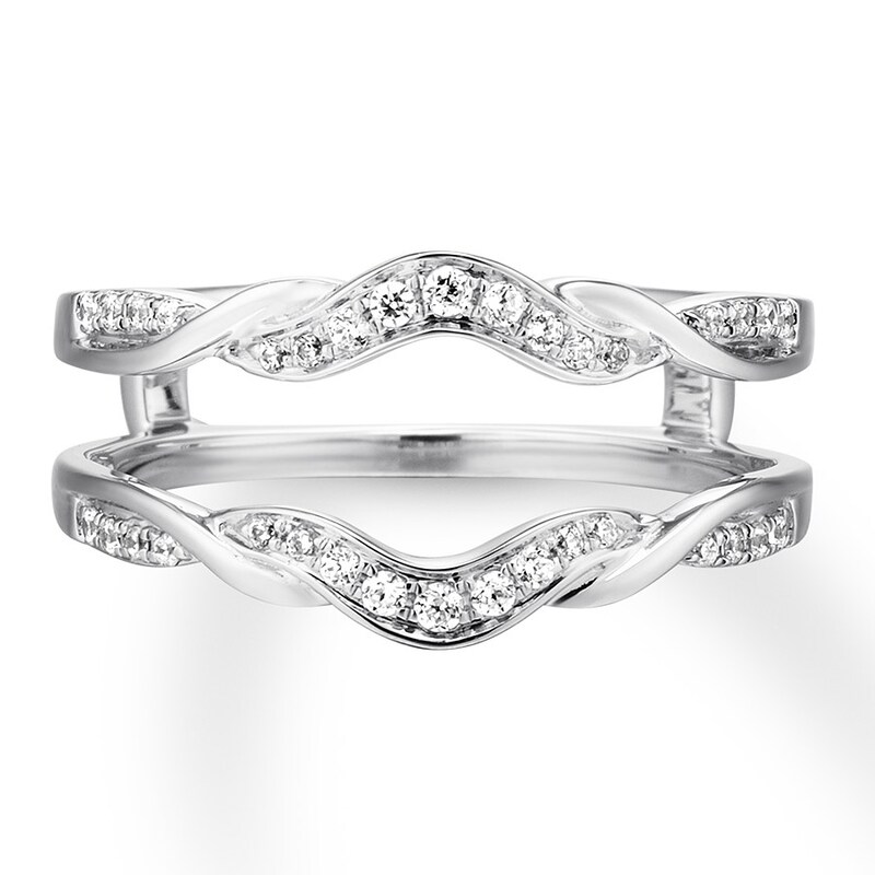 Main Image 4 of Previously Owned Diamond Enhancer Ring 1/5 ct tw Round-cut 14K White Gold