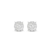 Thumbnail Image 1 of Previously Owned Diamond Halo Stud Earrings 1/2 ct tw Round-Cut 10K White Gold