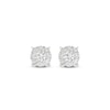 Thumbnail Image 2 of Previously Owned Diamond Halo Stud Earrings 1/2 ct tw Round-Cut 10K White Gold