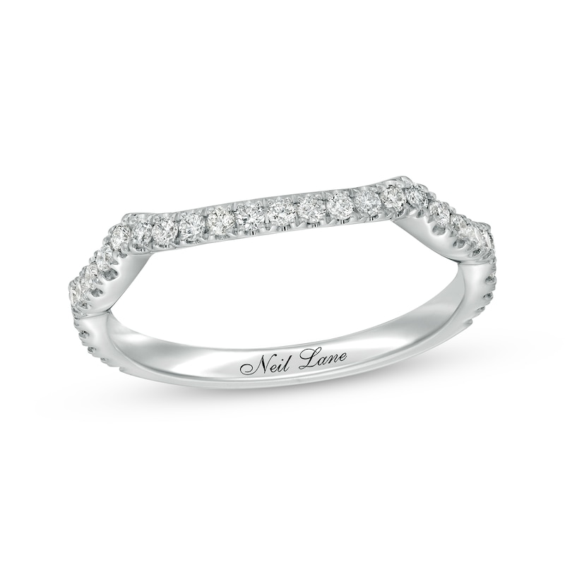 Main Image 1 of Previously Owned Neil Lane Diamond Wedding Band 1/3 ct tw Round-cut 14K White Gold - Size 4