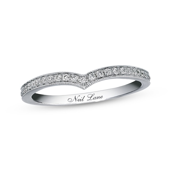 Previously Owned Neil Lane Wedding Band 1/5 ct tw Round-cut Diamonds 14K White Gold Size 7
