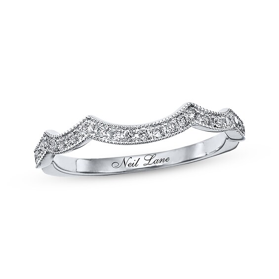 Previously Owned Neil Lane Wedding Band 1/5 ct tw Round-cut Diamonds 14K White Gold Size 4