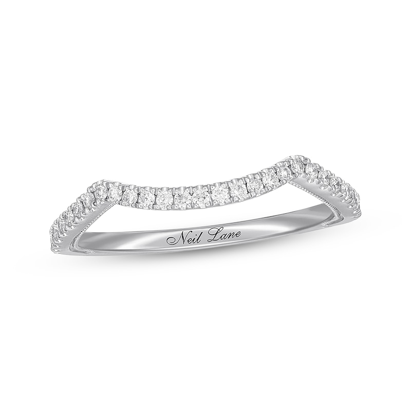 Main Image 1 of Previously Owned Neil Lane Diamond Wedding Band 1/5 ct tw Round-cut 14K White Gold - Size 4.75