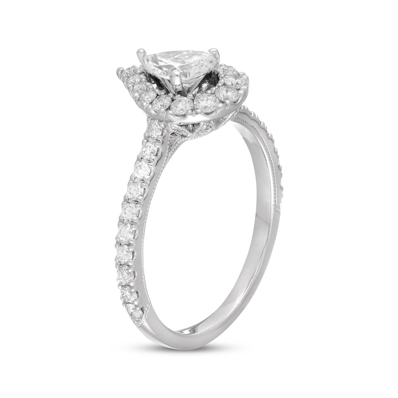 Previously Owned Neil Lane Diamond Engagement Ring 1 ct tw Pear & Round-cut 14K White Gold - Size 4.5