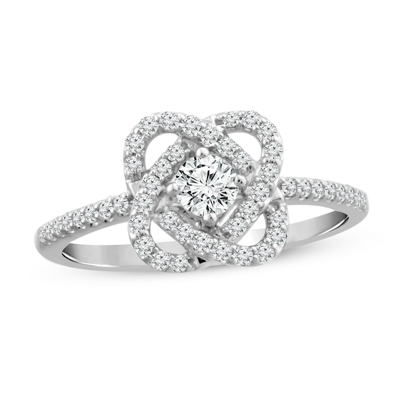 Previously Owned Center of Me Diamond Ring 1/2 ct tw 10K White Gold