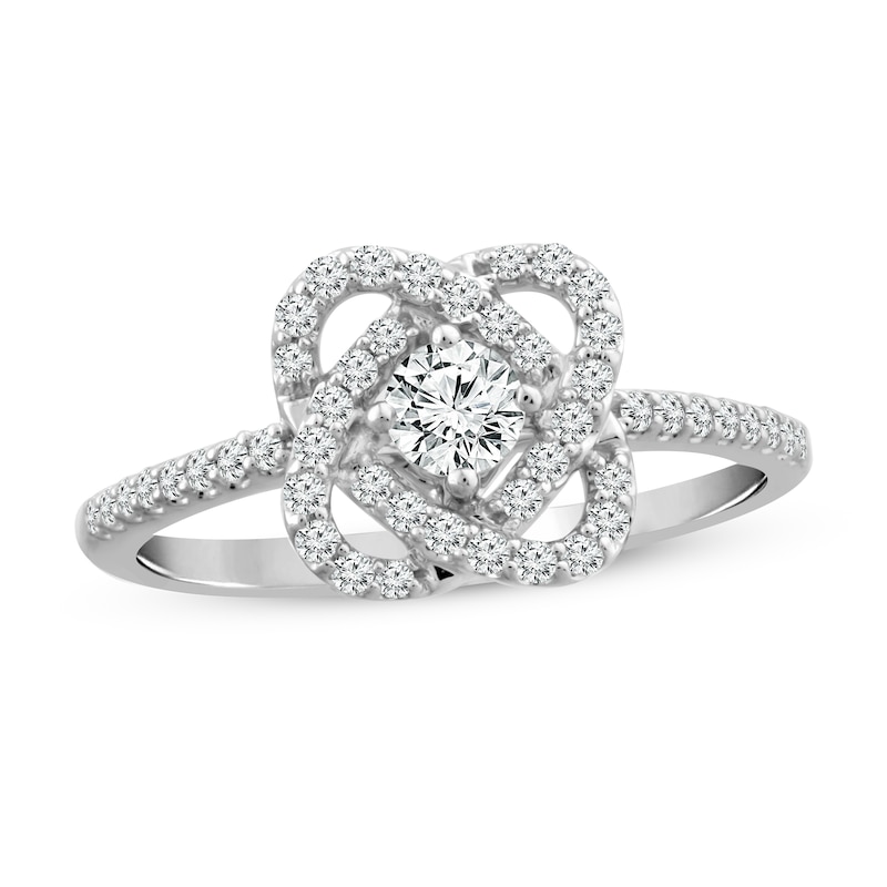Main Image 1 of Previously Owned Center of Me Diamond Ring 1/2 ct tw 10K White Gold