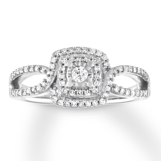 Previously Owned Diamond Promise Ring 1/4 ct tw Round-cut 10K White Gold
