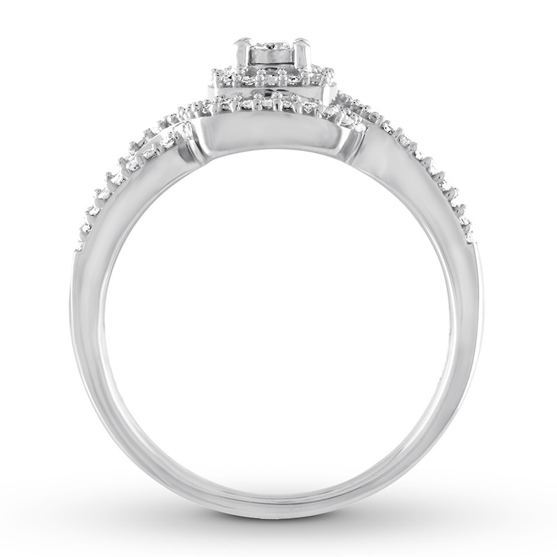 Main Image 2 of Previously Owned Diamond Promise Ring 1/4 ct tw Round-cut 10K White Gold