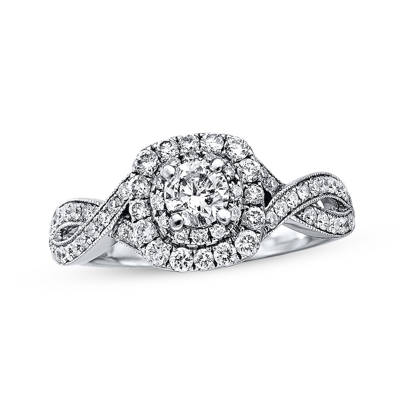 Main Image 1 of Previously Owned Neil Lane Engagement Ring 7/8 ct tw Round-cut Diamonds 14K White Gold - Size 7