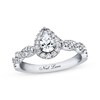 Thumbnail Image 1 of Previously Owned Neil Lane Engagement Ring 3/4 ct tw Pear & Round-cut Diamonds 14K White Gold - Size 9