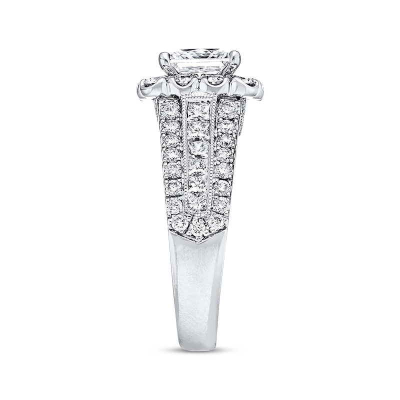 Main Image 2 of Previously Owned Neil Lane Diamond Engagement Ring 3 ct tw Princess & Round-cut 14K White Gold - Size 4.5