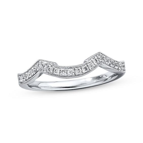 Previously Owned Neil Lane Wedding Band 1/8 ct tw Round-cut Diamonds 14K White Gold Size 4