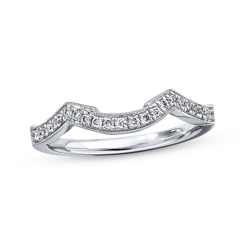 Main Image 1 of Previously Owned Neil Lane Wedding Band 1/8 ct tw Round-cut Diamonds 14K White Gold Size 4