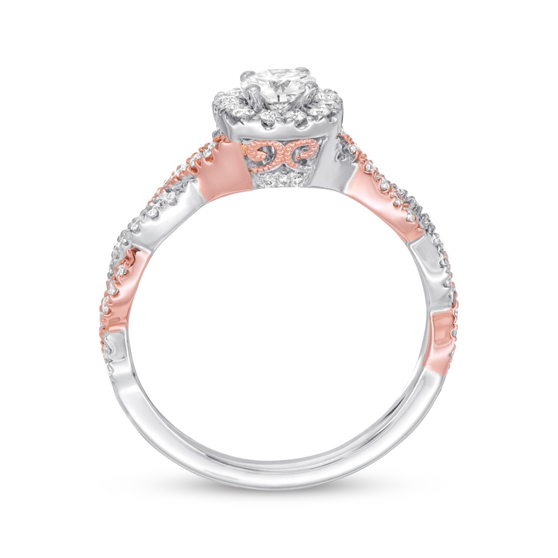 Main Image 3 of Previously Owned Neil Lane Engagement Ring 1/2 ct tw Round-cut Diamonds 14K Two-Tone Gold Size 9.5