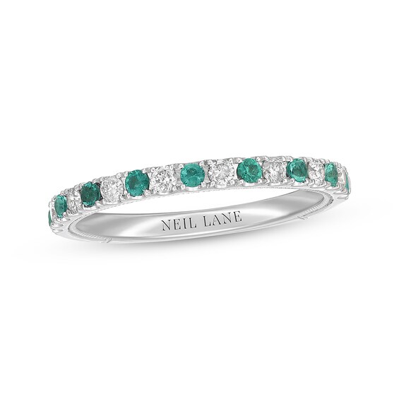 Previously Owned Neil Lane Emerald Anniversary Band 1/5 ct tw Round-cut Diamonds 14K White Gold Size 5