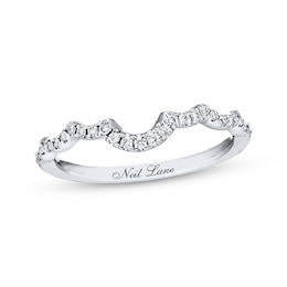 Previously Owned Neil Lane Wedding Band 1/6 ct tw Round-cut Diamonds 14K White Gold Size 4