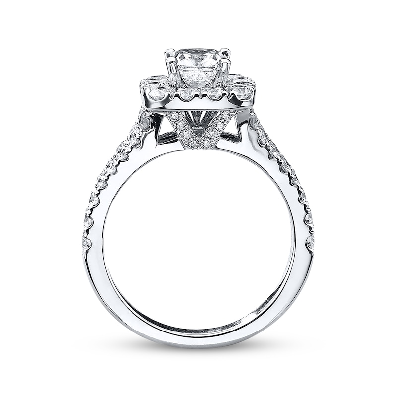 Previously Owned Neil Lane Engagement Ring 2-1/6 ct tw Cushion & Round ...