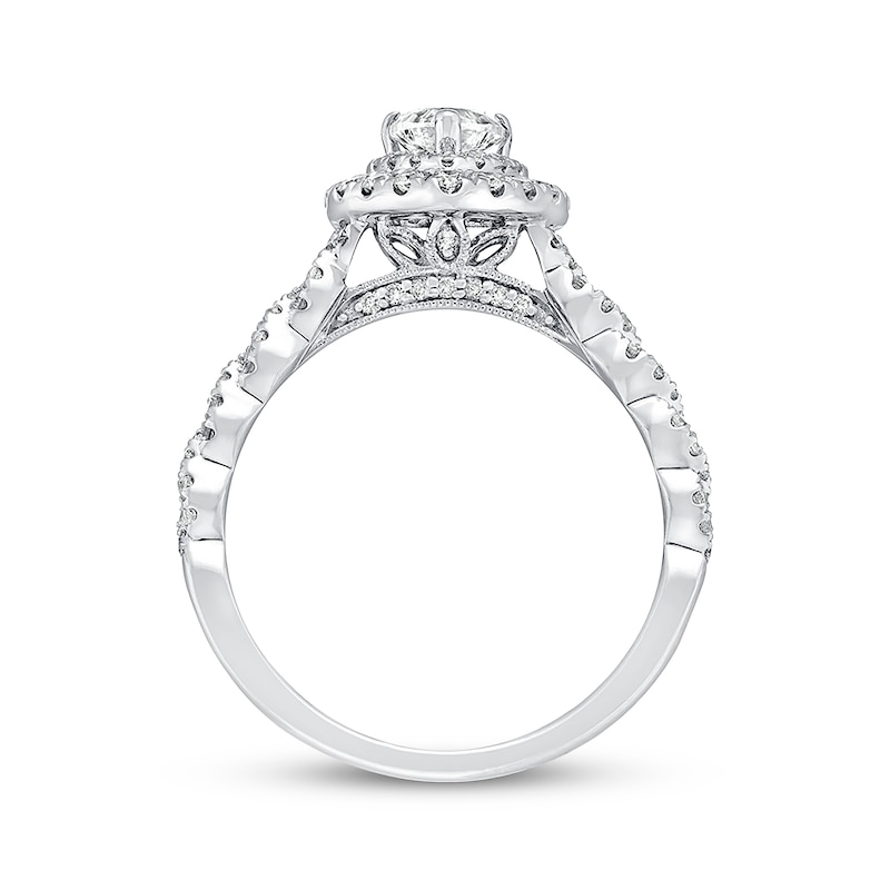 Previously Owned Neil Lane Engagement Ring 3/4 ct tw Heart & Round-cut Diamonds 14K White Gold - Size 10